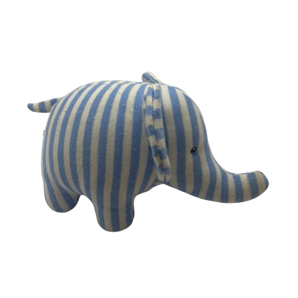 JELLYCAT Elliot Elephant Blue White Striped Chime Rattle Soft Cuddly Toy